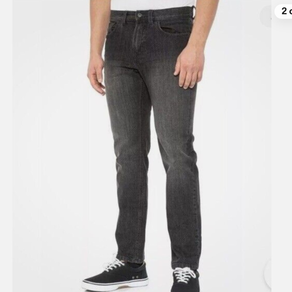 Nwt Prana Feener Jeans 32" Straight Fit Black Smoke Wash W32 L 28